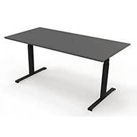 Hæve-sænke-bord Fumac® Upgrade, 160 x 80 cm, antracitgrå/sort
