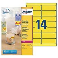 Etiquette enlevable Avery - L7263Y-25 - 99,1 x 38,1 mm - jaune fluo - par 350