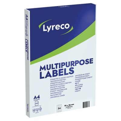 Lyreco Multi-purpose Label 70 X 36mm - Box Of 2400 Labels