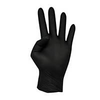Caja de 100 guantes de nitrilo sin polvo 4GASA  - color negro - talla S