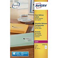 Avery L7563 transparante etiketten, 99,1 x 38,1 mm, doos van 350