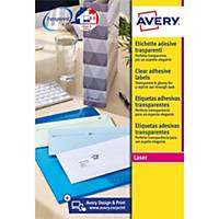 Caixa de 350 etiquetas adesivas Avery L7563-25 - 99,1 x 38,1 mm - transparente