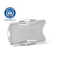 Durable ECO Recycled Plastic Security ID 2-Card Badge Holder - Grey, Pack of 10