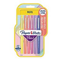 Pennarello PaperMate Nylon Flair punta media 1,1 mm colori pastello - conf. 6
