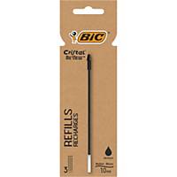 Kugelschreiber Ersatzmine, BIC Cristal Re-New, schwarz, Pack à 3 Stück