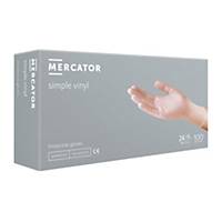 Rękawice winylowe MERCATOR® SIMPLE, pudrowane, rozm. XL, opakowanie 100 szt