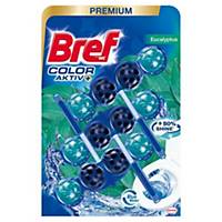 Bref Color Aktiv akasztható WC-illatosító, eukaliptusz, 3 x 50 g
