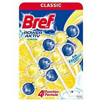 Bref Power Aktiv akasztható WC-illatosító, citrom, 3 x 50 g