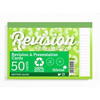 Silvine Recycled Revison Cards White, Pack of 50