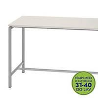 Tavolo riunione alto Quadrifoglio Creo L180 x P80 x H105 cm bianco/alluminio