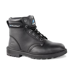Pro Man PM600 S3 Ladies Black Composite Toe Cap Safety Boots Bump Cap Work Boots 