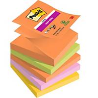 Post-it® Super Sticky Z-Notes, Boost kleuren, 76 x 76 mm, per 5 blokken