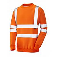 Leo Winkleigh EN ISO 20471 Class 3 Crew Neck Sweatshirt Orange 5XL