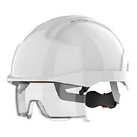 EVO® VISTAlens® Safety Helmet with Integrated Eyewear - White / White