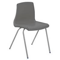 Metalliform NP Chair 4 Leg Size 4 (8-11 Years) Charcoal Shell with Grey Frame