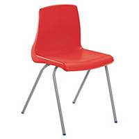 Metalliform NP Chair 4 Leg Size 2 (4-6 Years) Red Shell with Light Grey Frame