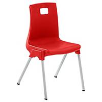 Metalliform ST Chair Size 5 (11-14 Years) Red Shell with Light Grey Frame