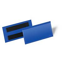 Pochette magnétique, Durable 174107, 100x38mm, avec 2 bandes au dos, bleu, 50pcs