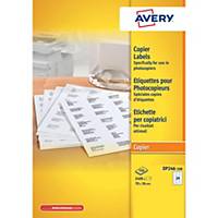 Avery DP246 witte etiketten voor kopieermachines, 70 x 36 mm, doos van 2.400