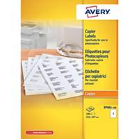Avery DP001 witte etiketten voor kopieermachines, 210 x 297 mm, doos van 100