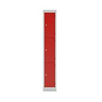 Bisley 3 Door Primary Locker - Red - 1800x300x450mm