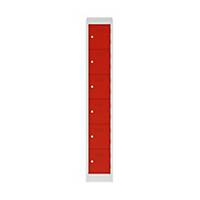 Bisley 6 Door Primary Locker - Red - 1800x300x450mm