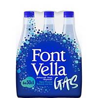 Agua con gas Font Vella - 50 cl - Pack de 6 botellas