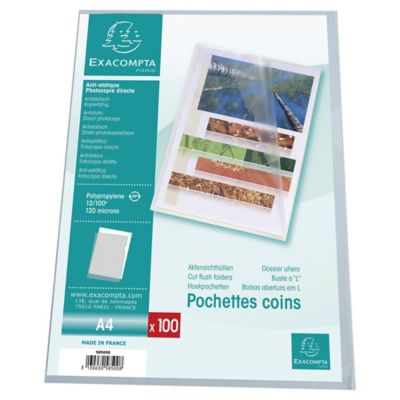 pochette-coin-exacompta-a4-pp-12-100e-cristal-par-100
