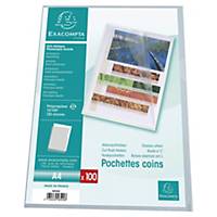 Exacompta Cut Flush Grained Plastic Folder Clear 120 Micron A4-Pack of 100