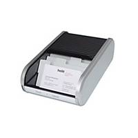 Helit Visitenkartenbox H62180, für 300 Karten, 8-teiliges Register, grau/schwarz