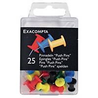 Exacompta 7mm Push Pins, Assorted Colours - Box of 25