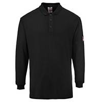 Portwest FR10 polo with long sleeves, black, size 2XL, per piece