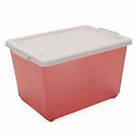 PLASTIC STORAGE BOX GRADE A WITH WHEEL AND LID 49 LITRES ASSORTED COLORS