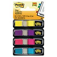 Post-it® Index 6834AB étroits, 4 couleurs, 12 x 43 mm, paquet de 4 distributeurs