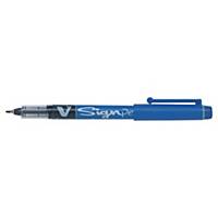 Pilot V-Sign fibre tip blue pens 0.6 mm line width - box of 12