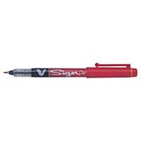 Pilot V-Sign, fibre tip, red pens 0.6 mm, line width, box of 12, per piece