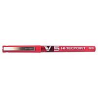 Pilot Hi-Tecpoint V5 roller pen met dop, 0,5 mm, fijn, rood, per stuk
