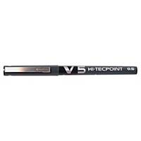 Pilot Hi-Tecpoint V5 roller pen met dop, fijn, zwart, per stuk