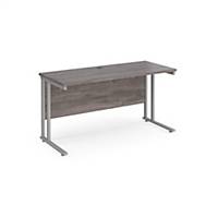 Maestro 25 Straight Desk 1400x600mm, Grey Oak Top Delivery Only - Excludes NI