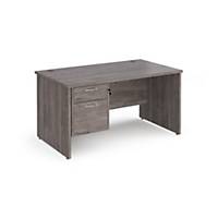 Panel  End Desk 1400W with 2 Drawers Grey Oak Delivery Only - Excludes NI