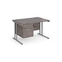 Panel  End Desk 1200W with 2 Drawers Grey Oak Del and Installation  Excl NI