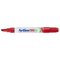 Artline 90N permanent marker, metal chisel tip, red, per piece