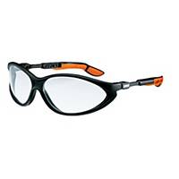 Safety glasses UVEX Cybric, lens colour colourless, black/orange