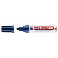 Marcatore indelebile Edding 500, punta a cuneo, punta 2-7 mm, blu