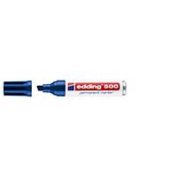Permanent Marker Edding 500, angled tip, line width 2-7 mm, blue