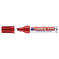 Marcatore indelebile Edding 500, punta a cuneo, punta 2-7 mm, rosso