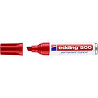 Marcador permanente Edding 500 - ponta em bisel 2-7 mm - vermelho