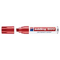 Marcatore indelebile Edding 800, punta a cuneo, punta 4-12 mm, rosso