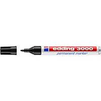 Marqueur permanent Edding® 3000, pointe fine et ronde, 1,5-3 mm, noir, la pièce