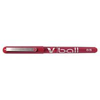 Pilot V-Ball roller pen, fijn, metalen punt, vloeibare rode inkt, per stuk